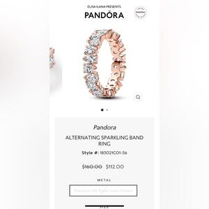 Pandora
ALTERNATING SPARKLING BAND RING